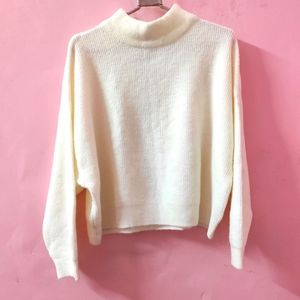 H&M White Turtleneck Jumper